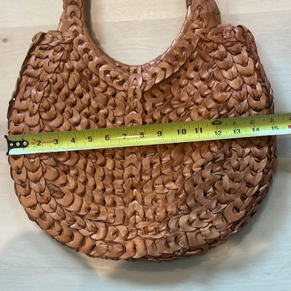 Vintage 70’s leather link boho large shoulder bag - Picture 7 of 13